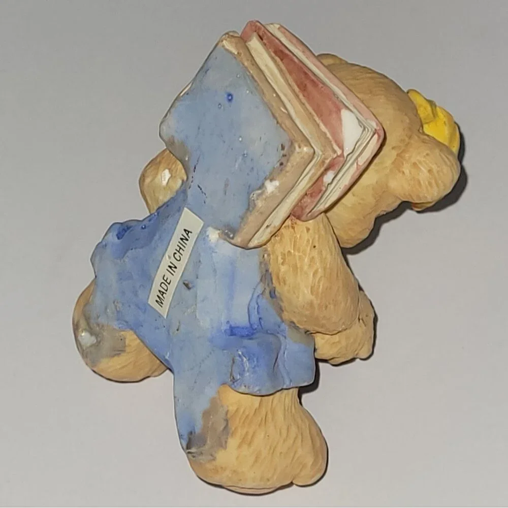 Cherished Teddies Bear READING BOOK Figurine